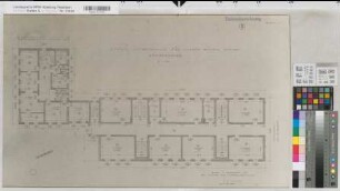 Rüthen (Rüthen) Staatliche Aufbauschule für Jungen Grundriß Erdgeschoß 1954 1 : 100 45 x 76 Pause Hochbauamt Soest
