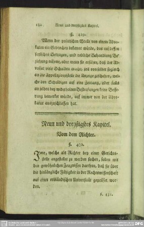Neun und dreyßigstes Kapitel. Von dem Richter