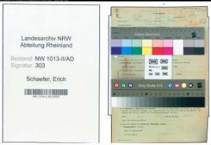 Entnazifizierung Erich Schaefer , geb. 24.03.1910 (Malermeister)