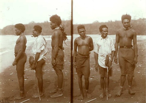 "Men on the beach. Gaua"