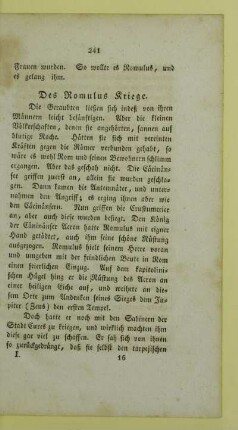 Des Romulus Kriege