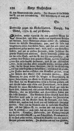 Unterricht gegen die Kinderblattern.