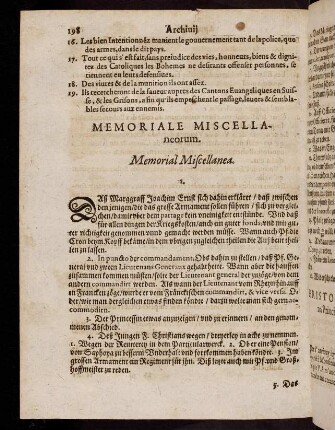 198-218, Memoriale Miscellaneorum. - Princeps Anhaltinus [...] An. 1618.