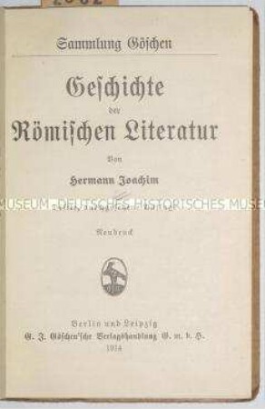 Abhandlung über die Geschichte der römischen Literatur
