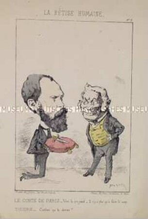 La Bêtise Humaine - Karikatur mit Bezug auf Louis Philippe von Orléans und Adolphe Thiers