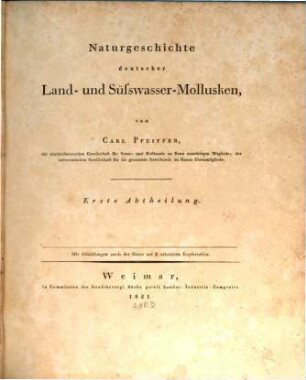 Naturgeschichte deutscher Land- und Süsswasser-Mollusken, 1