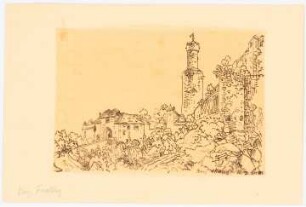 Burg, Friedberg: Durchzeichnung: Perspektivische Ansicht nach: IIllustrirte Zeitung 1874, S. 202
