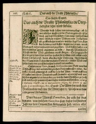 Das sechste Capitel. Das auch die Uralte Philosophia/ die Dreyfaltigkeit lehre unnd bekenne.