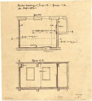 Billing, Hermann; Singen; Krankenhaus - Strahlenschutzraum (Grundriss; Schnitt)
