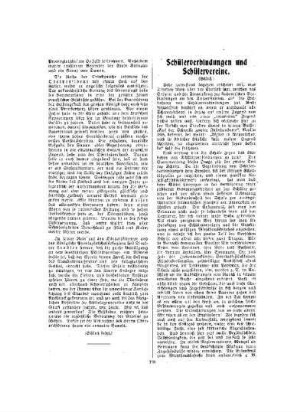 Schülerverbindungen und Schülervereine : (Schluß)