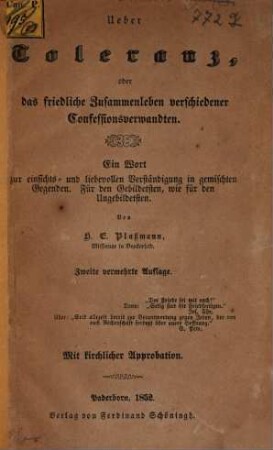 Ueber Toleranz