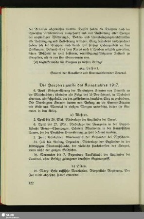 Die Hauptereignisse des Kriegsjahres 1917