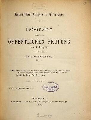 Programm : des Schuljahres .... 1877/78