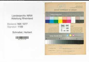 Entnazifizierung Herbert Schnabel , geb. 26.10.1907 (Polizist)