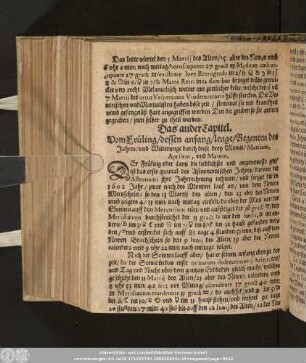 Das ander Capitel. Vom Früling/ dessen anfang/ lenge/ Regenten des Jahres/ und Witterunge durch diese drey Monat/ Martium, Aprilem, und Maium.