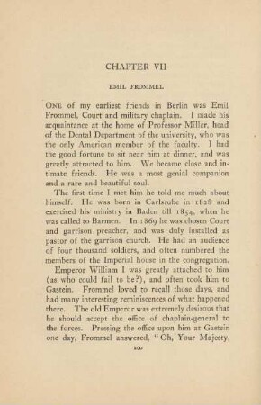 Chapter VII. Emil Frommel