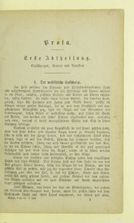 Erste Abtheilung. Erzählungen, Scenen und Novellen