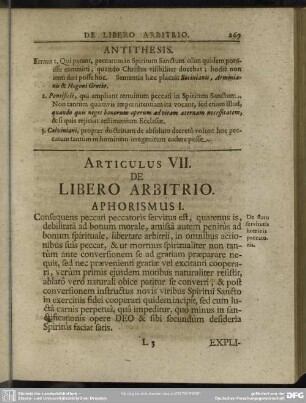 Articulus VII. De Libero Arbitrio