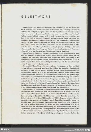 Geleitwort von Dr. Albert Vögler
