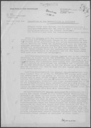 Stuttgart Markuskirche Teil-Kirchengemeinde: Inspektionsbericht 1957