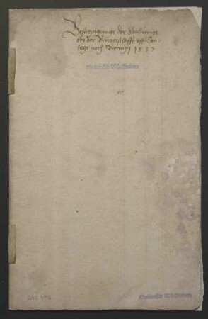 Verzeichnis der Stallungen bei der Bürgerschaft zu Aschaffenburg im Jahr 1537