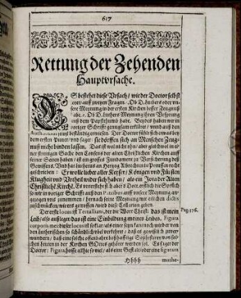 Rettung der Zehenden Hauptursache.