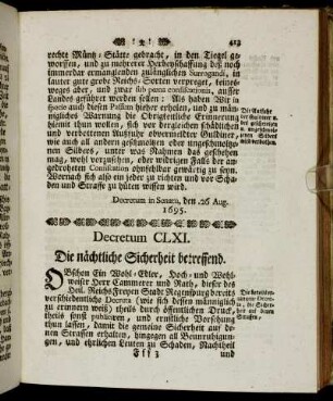 Decretum CLXI. - Decretum CLXX.