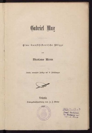 Gabriel Max : eine kunsthistorische Skizze