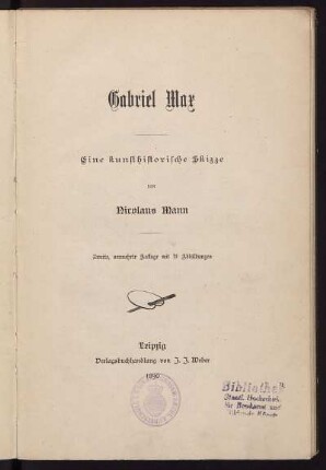 Gabriel Max : eine kunsthistorische Skizze