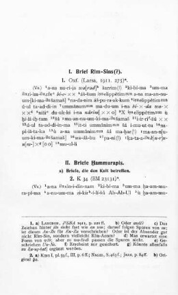 I. Brief Rîm-Sîns(?)