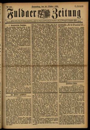 Ausgabe vom Donnerstag, den 20. Oktober 1892.