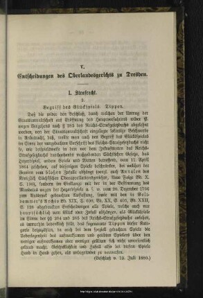 V. Entscheidungen des Oberlandsgerichts zu Dresden