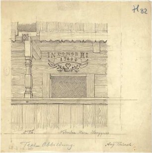 Thiersch, August ; Bauaufnahmen (deutsche Bauernhäuser u.a.) - Nebenbau Meier in Lenggries (Perspektive)