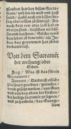 Von dem Sacrament der weihung/ oder Orden.