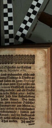Extract-Schreiben aus Carlstatt vom 23. Septembr. 1685.