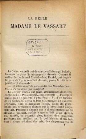 La belle madame Le Vassart : Roman parisien