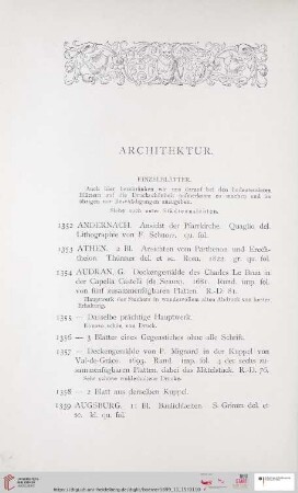 Architektur (Nr. 1352 - 1418)