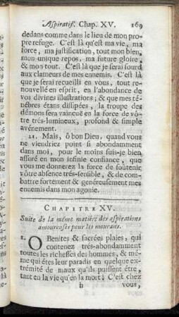 Chapitre XV. Suite de la méme matiére des aspirations amoureuses pour les mourans.