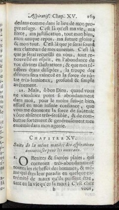 Chapitre XV. Suite de la méme matiére des aspirations amoureuses pour les mourans.