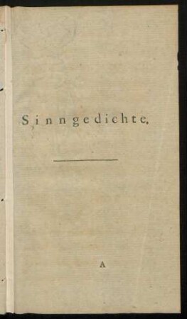 Sinngedichte.