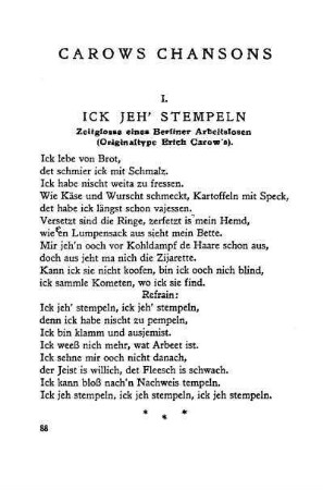 I. Ick jeh' Stempeln