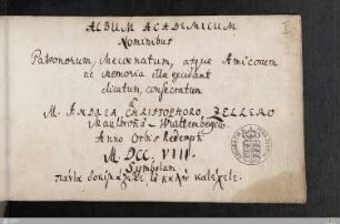 Stammbuch Andreas Christoph Zeller - Cod.hist.oct.76
