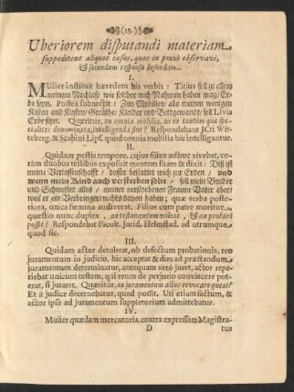 Uberiorem disputandi materiam suppeditent aliquot casus ...