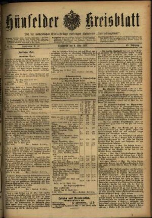 Ausgabe vom Samstag, den 04. Mai 1918.