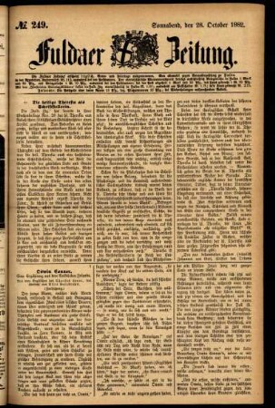 Ausgabe vom Samstag, den 28. Oktober 1882.