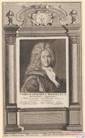 Christoph Weigel aus Redwitz bei Eger, Kupferstecher in Nürnberg; geb. 9. November 1654; gest. 5. Februar 1725