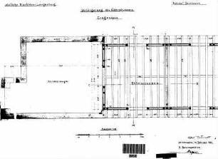 Gerabronn: Verlängerung des Güterschuppens Grundriß,Sparrenlage