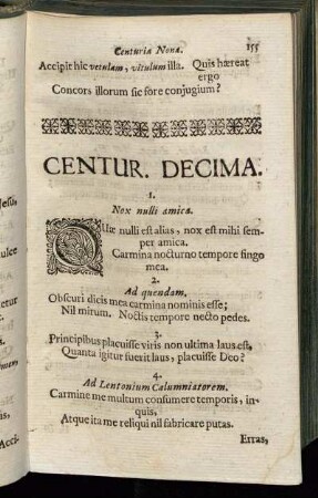Centuria Decima.