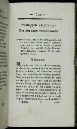 Sechszehnte Christenlehre Von dem achten Glaubensartikel.