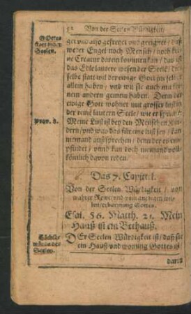 Das 7. Capittel. Von der Seelen Würdigkeit/ von wahrer Rewe ...